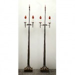 vintage art deco gothic steel and brass floor lamps z