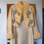 vintage beaded silk fur trim wedding evening gown z