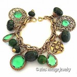 vintage brass bakelite charm bracelet