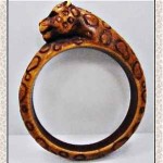 vintage carved bakelite leopard bracelet