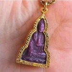 vintage carved ruby buddha necklace