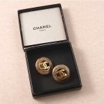 vintage chanel logo earrings