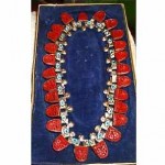 vintage chinese cinnabar panel silver necklace