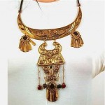 vintage ethnic breast plate necklace