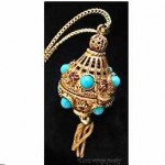 vintage florenza perfume lantern necklace