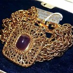 vintage givenchy gripoix amethyst glass stone bracelet with tag