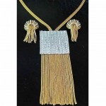 vintage hobe fringe necklace and earrings