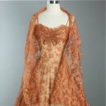 vintage illusion lace cocktail party dress with shawl z