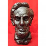 vintage joseph jonzal bronzed terracotta lincoln bust z