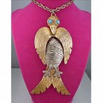 vintage kenneth jay lane articulated bird pendant necklace