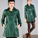 vintage leather pea coat