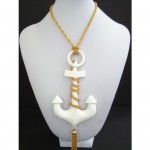vintage mid-century anchor necklace z