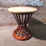 vintage mid-century edward wormley dunbar travertine top side table