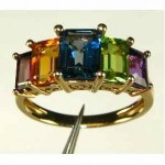 vintage multi colored natural gemstone ring