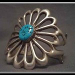 vintage navajo concho silver turquoise bracelet