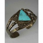 vintage navajo triangular turquoise silver bracelet