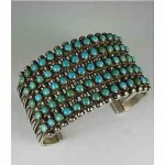 vintage navajo turquoise row cluster bracelet