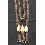 vintage pauline trigere buddha necklace and earrings