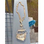 vintage pirate ship necklace