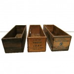 vintage set of wooden kraft cheese boxes