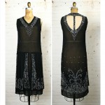 vintage silk chiffon beaded flapper dress z
