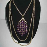 vintage trifari purple necklace