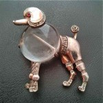 vintage trifari sterling jelly belly poodle pin