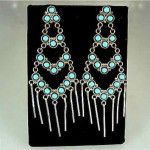 vintage zuni silver and turquoise earrings