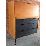 Vintge Mid-Century Raymond Loewy for Mengel Desk Over Drawers Cabinet z