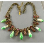 antique 1800s chinese jade jadeite tourmaline necklace z