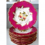 antique c. 1860 j. allsup handpainted porcelain dessert plates z