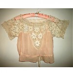 antique c. 1890 silk and crochet camisole