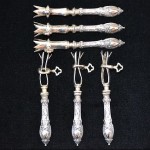 antique set of sterling silver corn on the cob holders