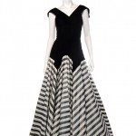 vintage 1940s velvet stripe evening gown z