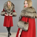 vintage 1950s custom made wool fur trim coat z