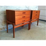 vintage 1958 pair of arne vodder floating danish modern teak nightstands