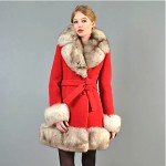 vintage 1960s arctic fox trim wool coat z