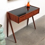 vintage 1960s arne vodder teak and glass entry table