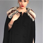 vintage 1960s chinchilla trim wool cape z