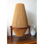 vintage 1960s fog & morup teak jute lamp z