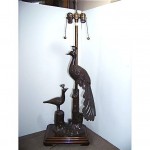 vintage 1960s marbro bronze peacock lamp