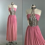 vintage 1970s sequin jersey gown