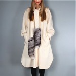 vintage 1970s wool fox tail cape coat