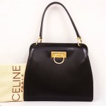 vintage 1980s celine structured leather handbag