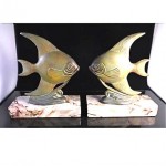 vintage art deco spelter bookends