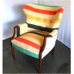 vintage blanket upholstered chair z