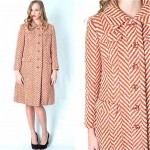 vintage chevron wool coat