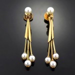 vintage danish 14k pearl earrings