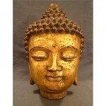 vintage gilded cast iron lifesize buddha head