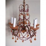 vintage italian gilt pink opaline chandelier z